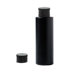 Botella 125 ml HDPE Negro Recta con Tapón Negro (24/410) - Botellas HDPE