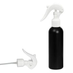 Botella 200 ml HDPE Negro con Pistola Spray Trigger Blanco (24/410) - Botellas HDPE