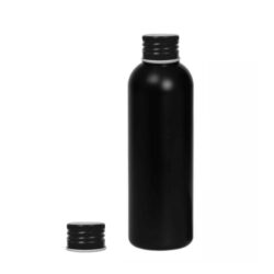 Botella 200 ml HDPE Negro con Tapón Aluminio Negro (24/410) - Botellas HDPE