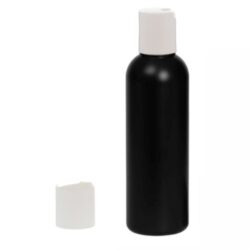 Botella 200 ml HDPE Negro con Tapón Disc-Top Blanco (24/410) - Botellas HDPE