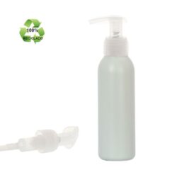 Botella 125 ml HDPE Reciclado con Dosificador Ancho Traslúcido (24/410) - Botellas ECO