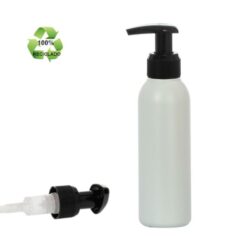 Botella 125 ml HDPE Reciclado con Dosificador Ancho Negro (24/410) - Botellas ECO