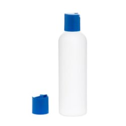 Botella 200 ml HDPE Blanco con Tapón Disc-Top Azul (24/410) - Botellas HDPE