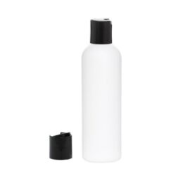 Botella 200 ml HDPE Blanco con Tapón Disc-Top Negro (24/410) - Botellas HDPE