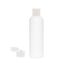 Botella 200 ml HDPE Blanco con Tapón Bisagra Blanco (24/410) - Botellas HDPE