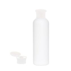 Botella 200 ml HDPE Blanco con Tapón Bisagra Seta Blanco (24/410) - Botellas HDPE