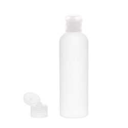 Botella 200 ml HDPE Blanco con Tapón Bisagra Traslúcido (24/410) - Botellas HDPE
