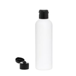 Botella 200 ml HDPE Blanco con Tapón Bisagra Negro (24/410) - Botellas HDPE