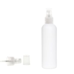 Botella 200 ml HDPE Blanco con Vaporizador Traslúcido (24/410) - Botellas HDPE