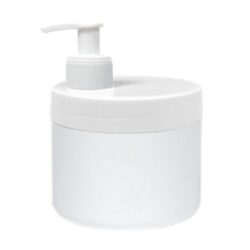 Tarro 500 ml Blanco con Tapa Blanca y Dosificador Estrecho Blanco (Base y Tapa con Dosificador) - Tarros de PP