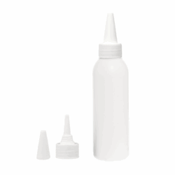 Botella 125 ml HDPE Blanco con Tapón Cánula Blanca y Capuchón rosca (24/410) - Botellas HDPE