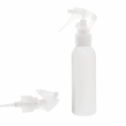 Botella 125 ml HDPE Blanco con Pistola Spray Trigger Traslúcido (24/410) - Botellas HDPE