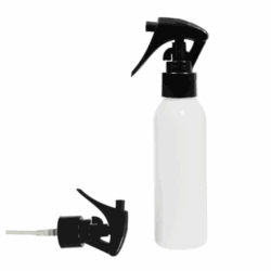 Botella 125 ml HDPE Blanco con Pistola Spray Trigger Negro (24/410) - Botellas HDPE