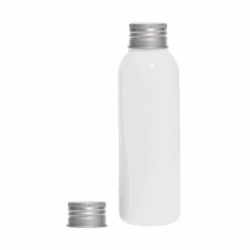 Botella 125 ml HDPE Blanco con Tapón Aluminio (24/410) - Botellas HDPE