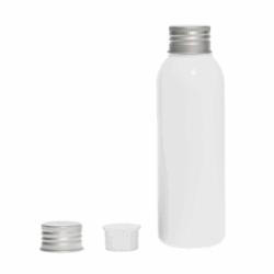 Botella 125 ml HDPE Blanco con Tapón Aluminio y Obturador (24/410) - Botellas HDPE