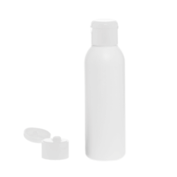 Botella 125 ml HDPE Blanco con Tapón Bisagra Blanco (24/410) - Botellas HDPE