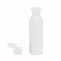 Botella 125 ml HDPE Blanco con Tapón Bisagra Seta Blanco (24/410) - Botellas HDPE