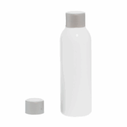 Botella 125 ml HDPE Blanco con Tapón Gris Plata (24/410) - Botellas HDPE