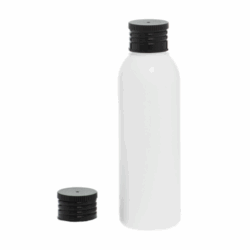 Botella 125 ml HDPE Blanco con Tapón Negro (24/410) - Botellas HDPE