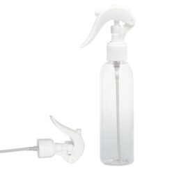 Botella 200 ml PET Transparente Curvo con Vaporizador Trigger Blanco (24/410) - Botellas PET