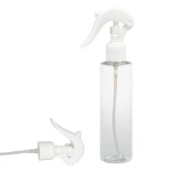 Botella 200 ml PET Transparente con Pistola Spray Trigger Blanco (24/410) - Botellas PET