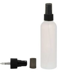 Botella 200 ml HDPE Natural con Vaporizador Negro Capuchón Ahumado (24/410) - Botellas HDPE