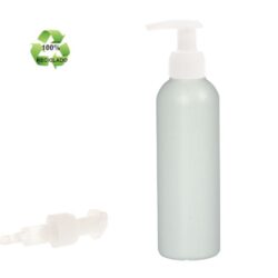 Botella 200 ml HDPE Reciclado con Dosificador Ancho Blanco (24/410) - Botellas ECO