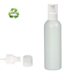 Botella 200 ml HDPE Reciclado con Dosificador Serum Blanco (24/410) - Botellas ECO