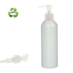 Botella 200 ml HDPE Reciclado con Dosificador Ancho Traslúcido (24/410) - Botellas ECO