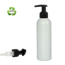 Botella 200 ml HDPE Reciclado con Dosificador Ancho Negro (24/410) - Botellas ECO