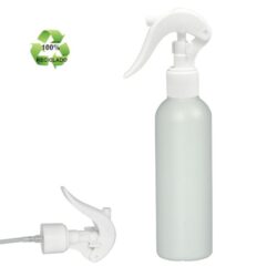 Botella 200 ml HDPE Reciclado con Pistola Spray Trigger Blanco (24/410) - Corte Tubo