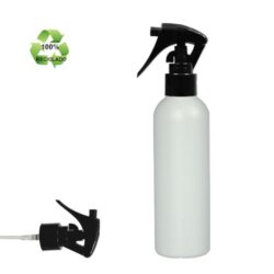 Botella 200 ml HDPE Reciclado con Pistola Spray Trigger Negro (24/410) - Corte Tubo