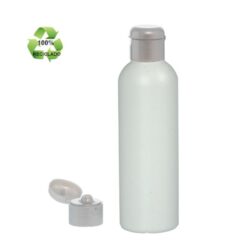Botella 200 ml HDPE Reciclado con Tapón Bisagra Gris Plata (24/410) - Botellas ECO