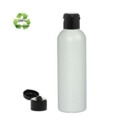 Botella 200 ml HDPE Reciclado con Tapón Bisagra Negro (24/410) - Botellas ECO