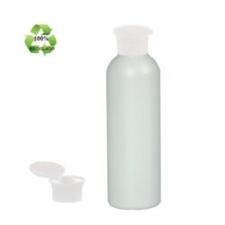 Botella 200 ml HDPE Reciclado con Tapón Bisagra Seta Blanco (24/410) - Botellas ECO