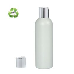 Botella 200 ml HDPE Reciclado con Tapón Disc-Top Plata Aluminio (24/410) - Botellas ECO