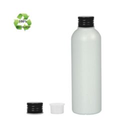 Botella 200 ml HDPE Reciclado con Tapón Aluminio Negro y Obturador (24/410) - Botellas ECO