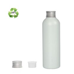 Botella 200 ml HDPE Reciclado con Tapón Aluminio Plata y Obturador (24/410) - Botellas ECO