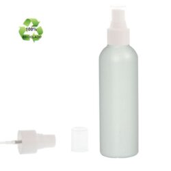 Botella 200 ml HDPE Reciclado con Vaporizador Blanco (24/410) - Botellas ECO