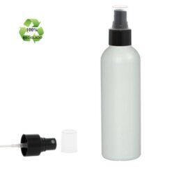 Botella 200 ml HDPE Reciclado con Vaporizador Negro (24/410) - Botellas ECO