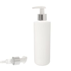 Botella 200 ml HDPE Blanco Recta con Dosificador Ancho Blanco Funda Aluminio (24/410) - Botellas HDPE