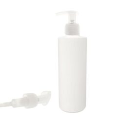 Botella 200 ml HDPE Blanco Recta con Dosificador Ancho Traslúcido (24/410) - Botellas HDPE