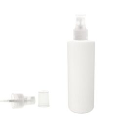 Botella 200 ml HDPE Blanco Recta con Vaporizador Traslúcido (24/410) - Botellas HDPE