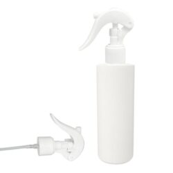 Botella 200 ml HDPE Blanco Recta con Vaporizador Trigger Blanco  (24/410) - Botellas