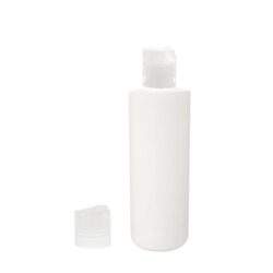 Botella 200 ml HDPE Blanco Recta con Tapón Disc-Top Traslúcido (24/410) - Botellas HDPE