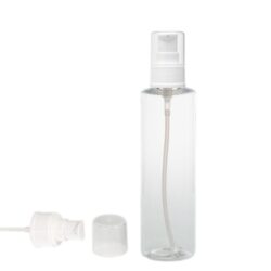 Botella 200 ml PET Transparente con Dosificador Serum Blanco (24/410) - Botellas PET