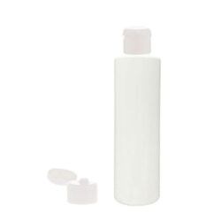 Botella 200 ml PET Blanco con Tapón Bisagra Blanco (24/410) - Botellas PET