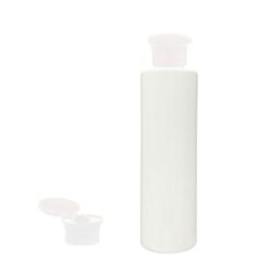 Botella 200 ml PET Blanco con Tapón Bisagra Seta Blanco (24/410) - Botellas PET