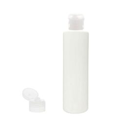 Botella 200 ml PET Blanco con Tapón Bisagra Traslúcido (24/410) - Botellas PET