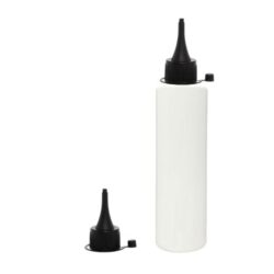 Botella 200 ml PET Blanco con Tapón Cánula Negro y Capuchón de Presión (24/410) - Botellas PET